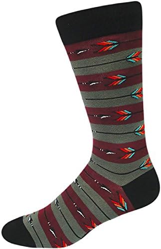 ModSock Mens Arrow Crew Socks 8-13 Burgundy