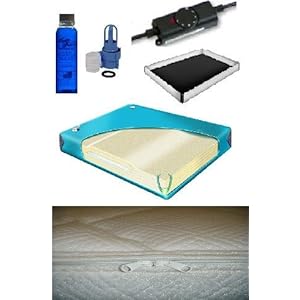 California King 100% Waveless Waterbed Mattress with Cotton Zippered Cover, 12 Mil Safety Liner, 325 Watt Heater & Fill Kit With Conditioner
