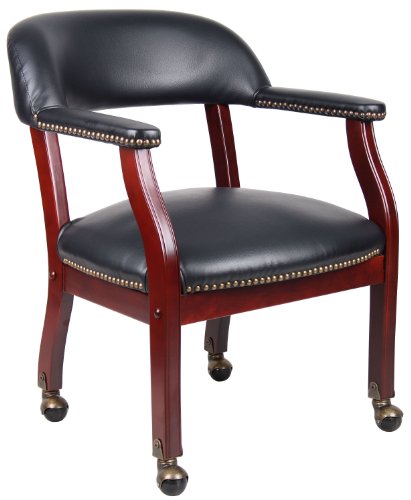 Boss Captain's Guest Chair with Casters, BLACK On Sale
