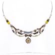 Ayala Bar Necklace - The Classic Collection - in Topical Greens, Pale Lemon Yellow and Silver Tones #3822 ANK ONK