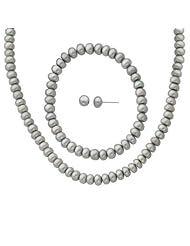 Light Grey Freshwater Cultured Pearl Set