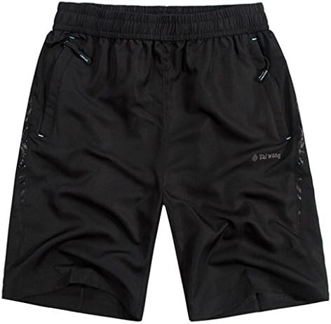 Taiw Men's Solid Pade Stretch Flat Front Lel Plain Cargo Elastic Waist Sport Short