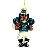 Philadelphia Eagles 4 Blown Glass African American Football Player Ornament