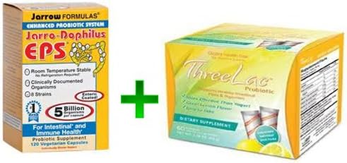 ThreeLac Candida Probiotic Dietary Supplementand Jarro-Dophilus EPS- $10 OFF Special