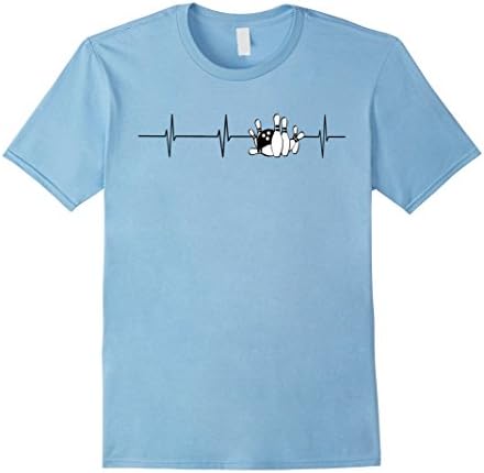 Bowling EKG Heartbeat Shirt Bowling Lover Tshirt - Male 3XL - Baby Blue
