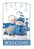 Snowman Holiday Welcome Sign Home front Door Decor wall plaque patio