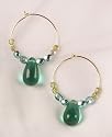 Green Mali Wedding Glass Earrings