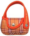 Plaid Orange Universal Cellular Phone & MP3 Carrying Tote Bag ~ Fit Most Slim Flip Phone by Motorola, Samsung, Sony Ericsson, LG, Kyocera, Nokia, T-mobile, Apple ~ Design CHTOE003
