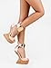 Red Kiss DORRYN Metallic T-Strap Ankle Wrap Cork Platform Heel Less Wedge Sandal