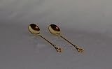 Heavy Gold Demitasse Spoon with Round Bowl Shell on Handle