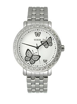 White Butterfly Dial Watch