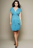 The Olian "Kora" Matte Jersey Shirred Shoulder V-neck Dress