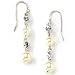 Sparkle Silver Tone Crystal and Faux Pearl Drop Earrings