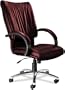 Tiffany Industries PRBUR President Swivel/Tilt Desk Chair, Chrome Aluminum Base, Burgundy Leather
