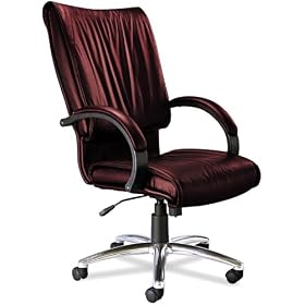 Tiffany Industries PRBUR President Swivel Tilt Desk Chair, Chrome Aluminum Base, Burgundy... by Tiffany Industries