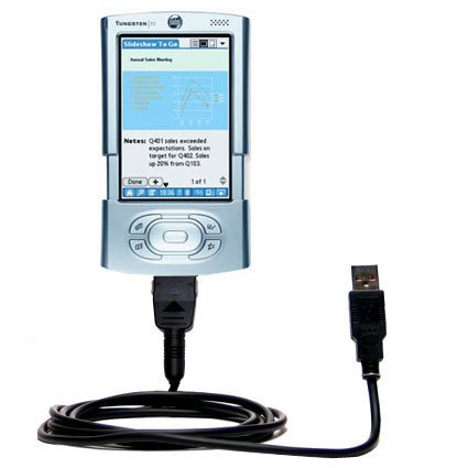 Classic Straight USB Cable for the Palm palm Tungsten T3 with Power Hot Sync and Charge capabilities - uses Gomadic TipExchange Technology