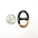 Marycrafts Size 2 Haft Amber Haft Black Buffalo Horn Scarf Ring H Oval Shape Twilly Scarf Ring Handmade 4.1x2.7 cm