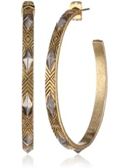 House of Harlow 1960 Metal Plated Marquis Hoop Earrings