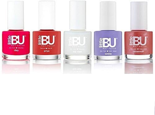 Little BU Water Based Non-Toxic Colour Nail Polish for Kids Teens and Mums (Set of 5) - MADE IN FRANCE by Little BU
