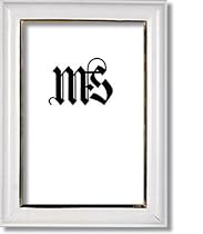 4x6 Picture/Photo Frame, Round White Molding with Gold Leaf