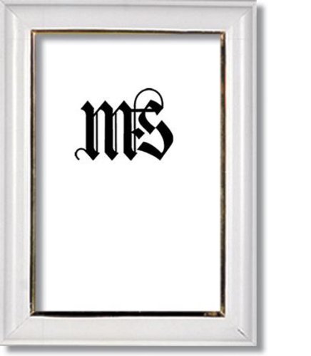 4x6 / 4'' x 6'' Frame for Picture or Photo, Solid Wood, White & Gold, style #605