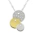 14K White Gold Yellow Gold and Diamond Circles Pendant