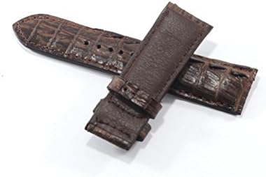 Tom Leather 100% Genuine Exotic Leather Watch Band Strap 24mm Brown