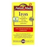 Nature Made Iron 65mg, Equivalent to 325 mg Ferrous Sulfate - 300 Tablets