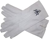 Thumbnail image for Square and Compass Masonic Gloves, Freemason Gloves