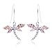 Rhodium Plated Sterling Silver Pink and White title=