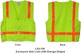 Surveyors Vest Lime w/ Orange Stripes LG size