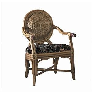 Long Island Arm Dining Chair in Natural Antique Fabric: Leather