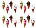 Ice Cream Cakes, Cupcakes, Cookies - Ice Cream Cone Shaped Edible Hard Sugar Decorations (16 pcs)