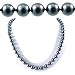 Single Strand 18 Inch 8MM Black Shell Pearl Necklace