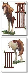 SHETLAND PONY Horse Fence Wallies BIG Mural Murals