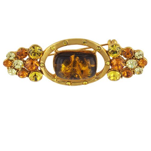 Round Square Cushion Decorative Rhinestone Pin Brooch