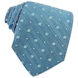 Fendi - Fendi Squares & Logos Ink Blue Textured Silk Tie