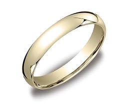 18k Yellow Gold 4mm Comfort Fit Men's Wedding Band