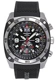Torgoen Swiss Mens T07301 Pilot Computer Dual-Time Zone Polyurethane Strap Watch