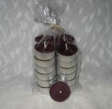 100% Beeswax Candles - 24 Tea-Light Candles in BURGUNDY - Metal Cups