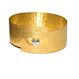 18k Yellow Gold Fancy Design 0.1ct Diamond Bangle - 7 Inch