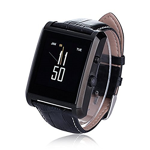Bluetooth Smart Watch, Wristwatch with SMS Push/ Pedometer / Anti-lost /1.3MP Camera /HD IPS Touch Sreen for Samsung S7 Huawei Android Phones (Black+Black)
