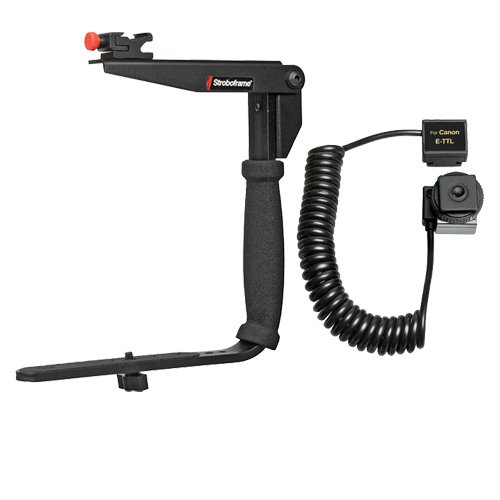 Stroboframe Quick Flip Rotating 350 Flash Bracket + Off-Camera Cord for Canon EOS 6D, 70D, 7D, 5DS, 5D Mark II III Rebel T5, T5i, T6i, T6s, SL1