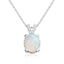 Sterling Silver Created Opal & Cubic Zirconia Pendant by Cheline, 18"