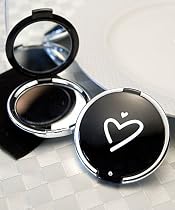 Styling Black Heart Design Compact Mirror Favors