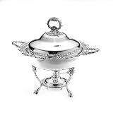 Review Wallace 011477200206 / Wallace Silverplated Holloware Grand Baroque Covered Chafing Dish with Alcohol Burner