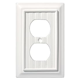Liberty Hardware 126356 Beadboard Single Duplex Wall Plate, White