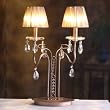 Lumax Lighting 0223TB-16AC 2L Ant. Copper Egyptian Empire Color Crystals Table Lamp