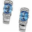 14kt White Gold Blue Cushion Topaz Earrings