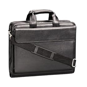 Heritage Vinyl Zip-Around 3-Ring Folio/Computer Case, Black